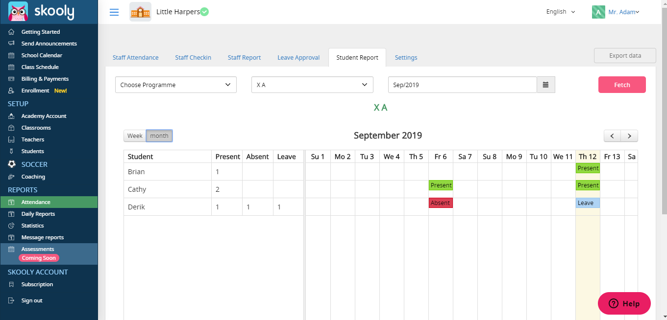 Seeing Students Daily , Weekly Or Yearly Attendance Report – Skooly